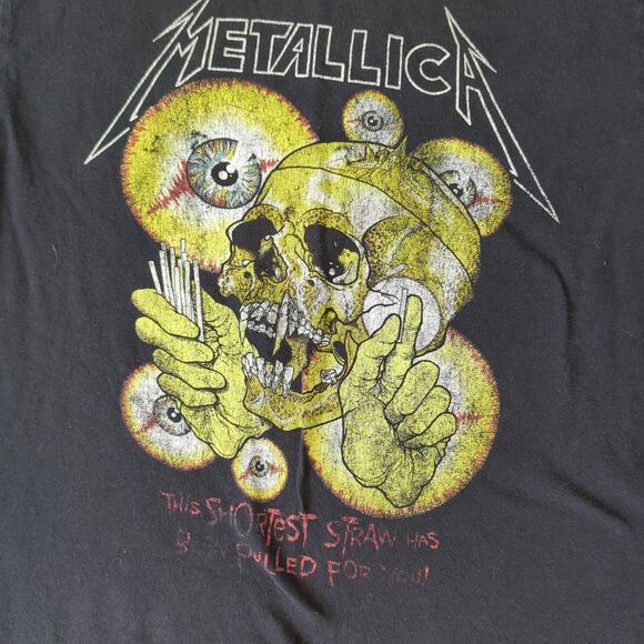 Vintage 80s 90s Double Sided Metallica Pushead "Shortest Straw" Concert Band Tee - Picture 6 of 7